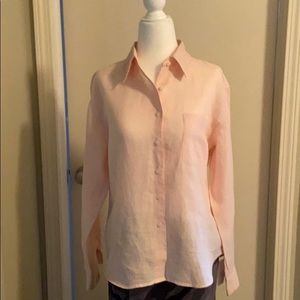LINEN! High quality!Women’s Eddie Bauer classic pink linen shirt